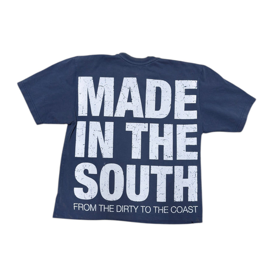 MITS Crop Henley Import-Export T-Shirt - Sea Blue (S) C016