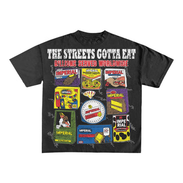 VINTAGE STREETS GOTTA EAT T-SHIRT - BLACK