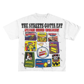 VINTAGE STREETS GOTTA EAT T-SHIRT - WHITE