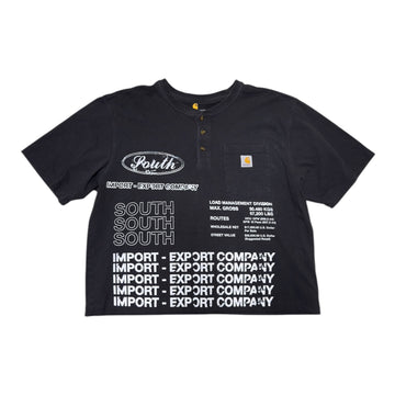 MITS Crop Henley Import-Export T-Shirt - Black (L) C019