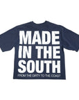 MITS Crop Henley Import-Export T-Shirt - Navy (S) C015