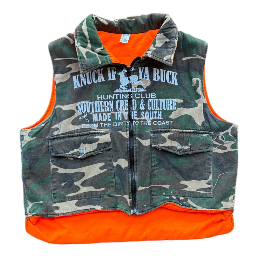 MITS “Knuck If Ya Buck” Vintage Army Camo Vest - L (1 of 1)