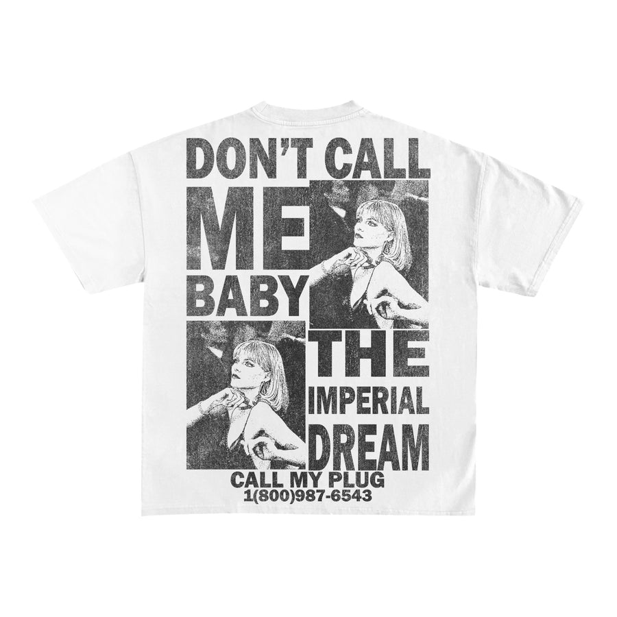 CALL MY PLUG ELVIRA T-SHIRT - CREAM (M-XXL)