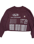 MITS L/S Crop Import-Export T-Shirt - Maroon (XL) C010