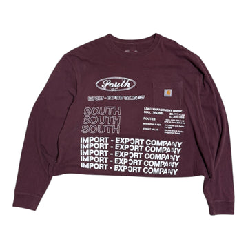 MITS L/S Crop Import-Export T-Shirt - Maroon (XL) C010