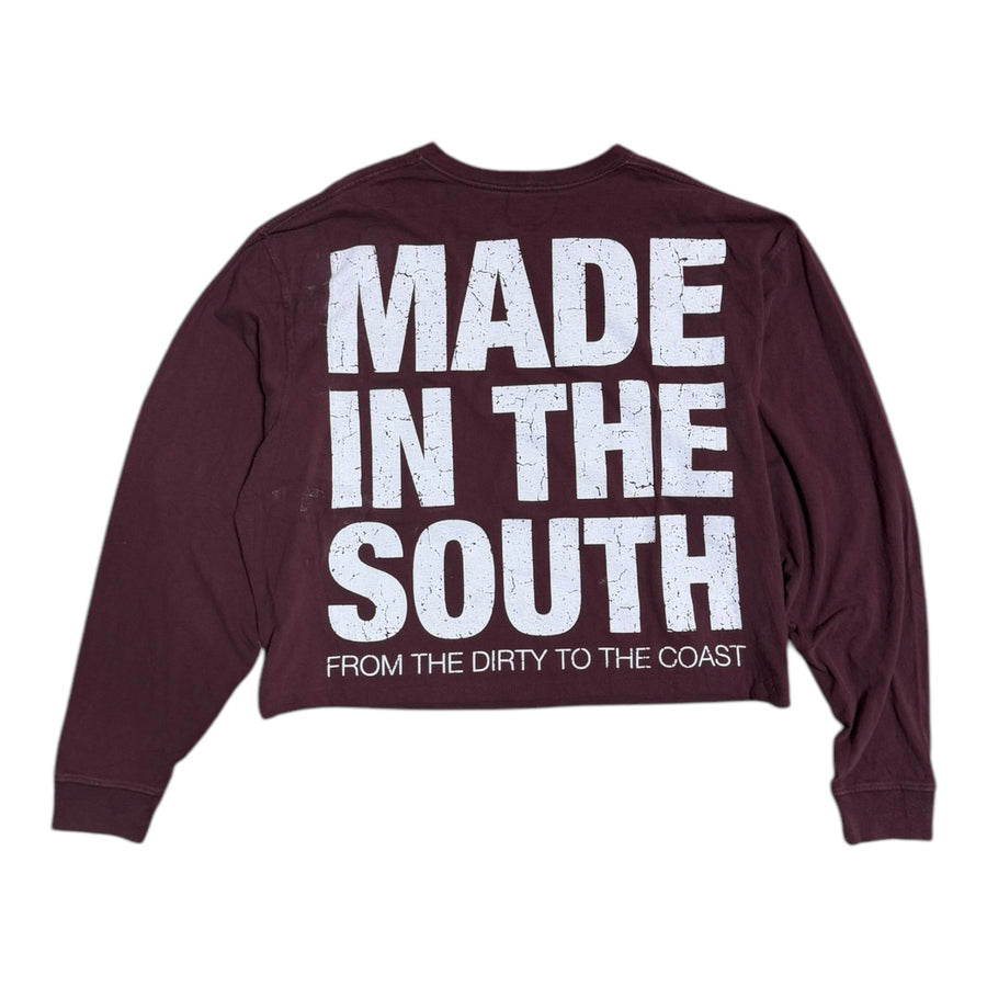 MITS L/S Crop Import-Export T-Shirt - Maroon (XL) C010